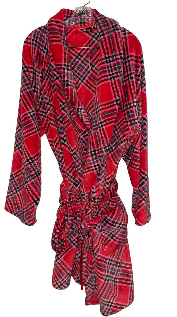 NWT Victoria Secret Christmas Holiday Red Plaid Super Plush Soft Robe XL/XXL